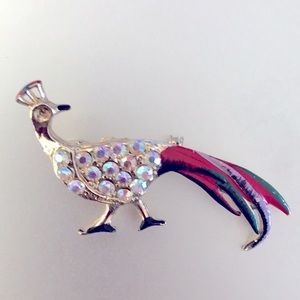 Rhinestone peacock brooch pin FREE if Bundled